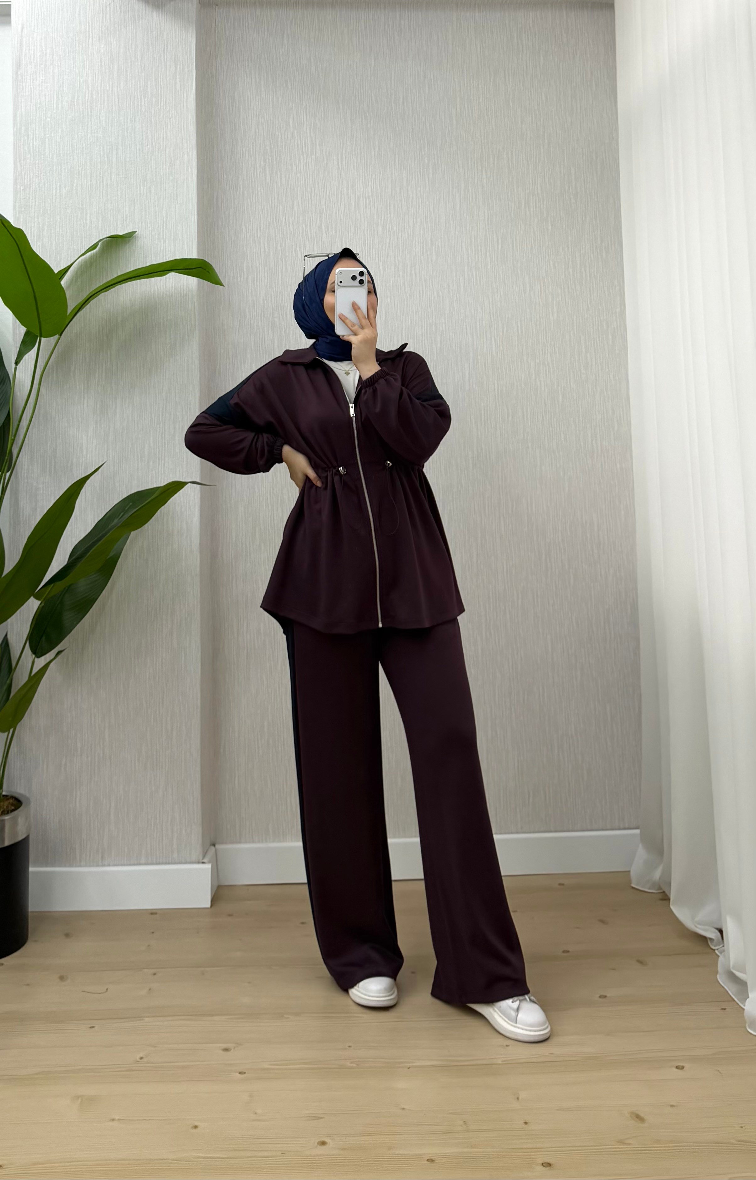 Plise Garnili Oysho Takım Mürdüm 22945 