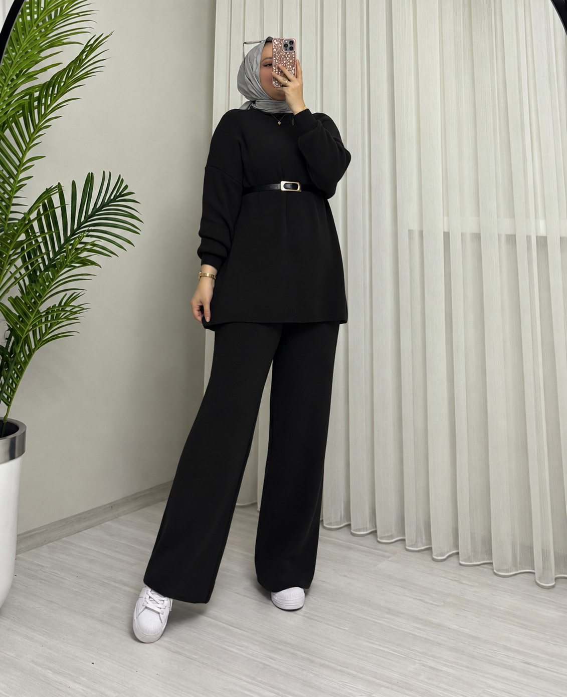Qup Dişah Angora Takım Siyah 25650 