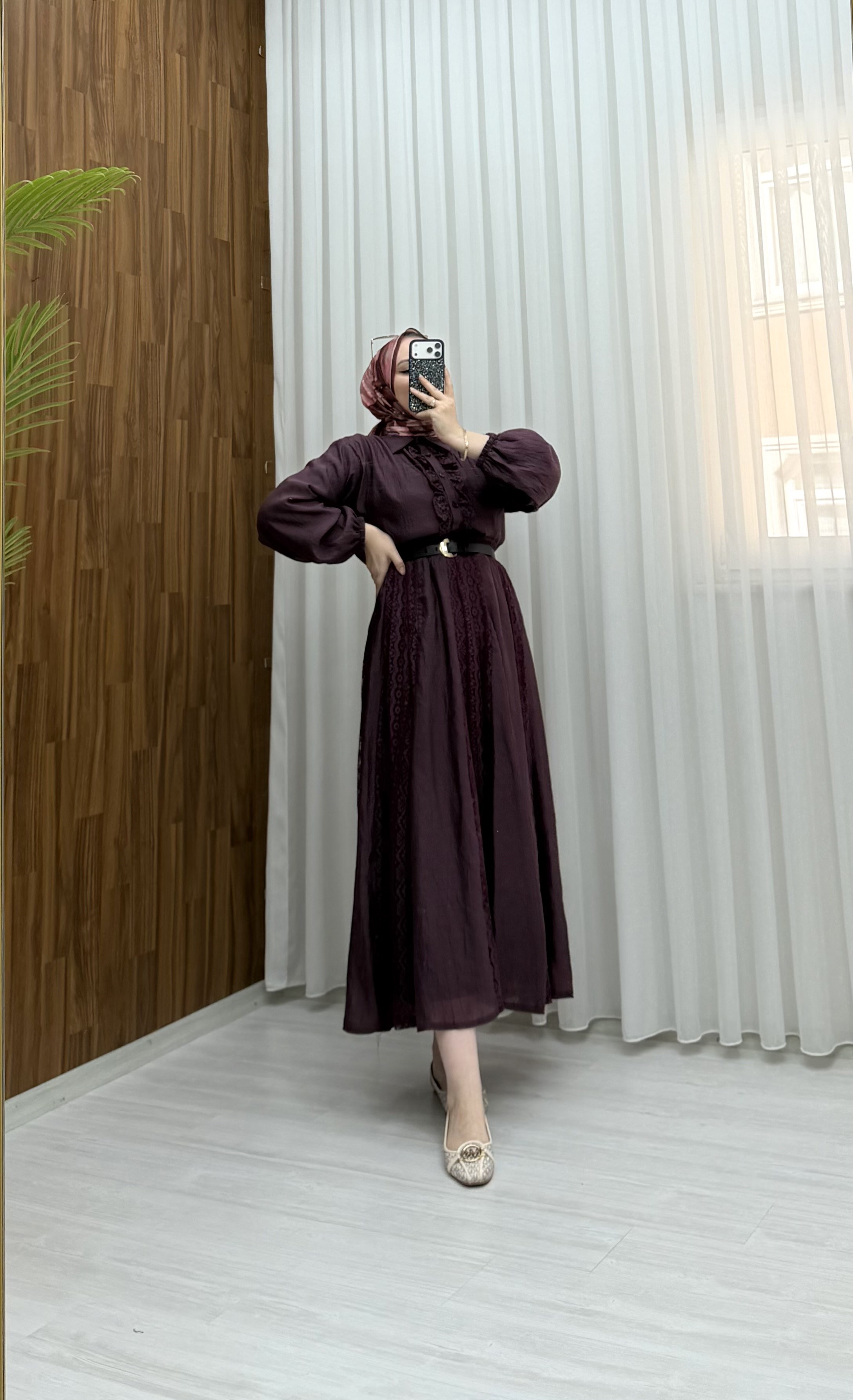 Sole Dantel Detay Etekli Takım Bordo 4381 