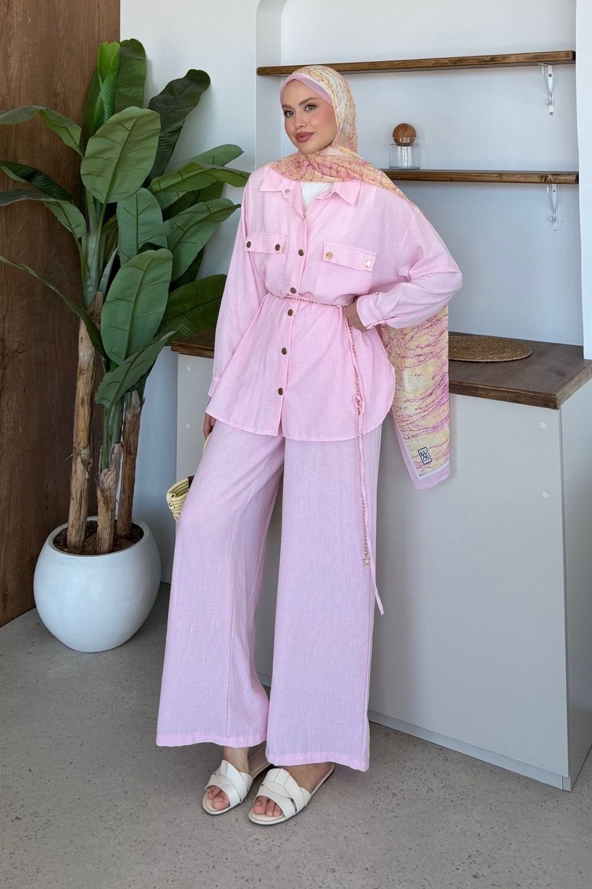 Qup Şanel Çıt Çıt Takım Pembe 9094 