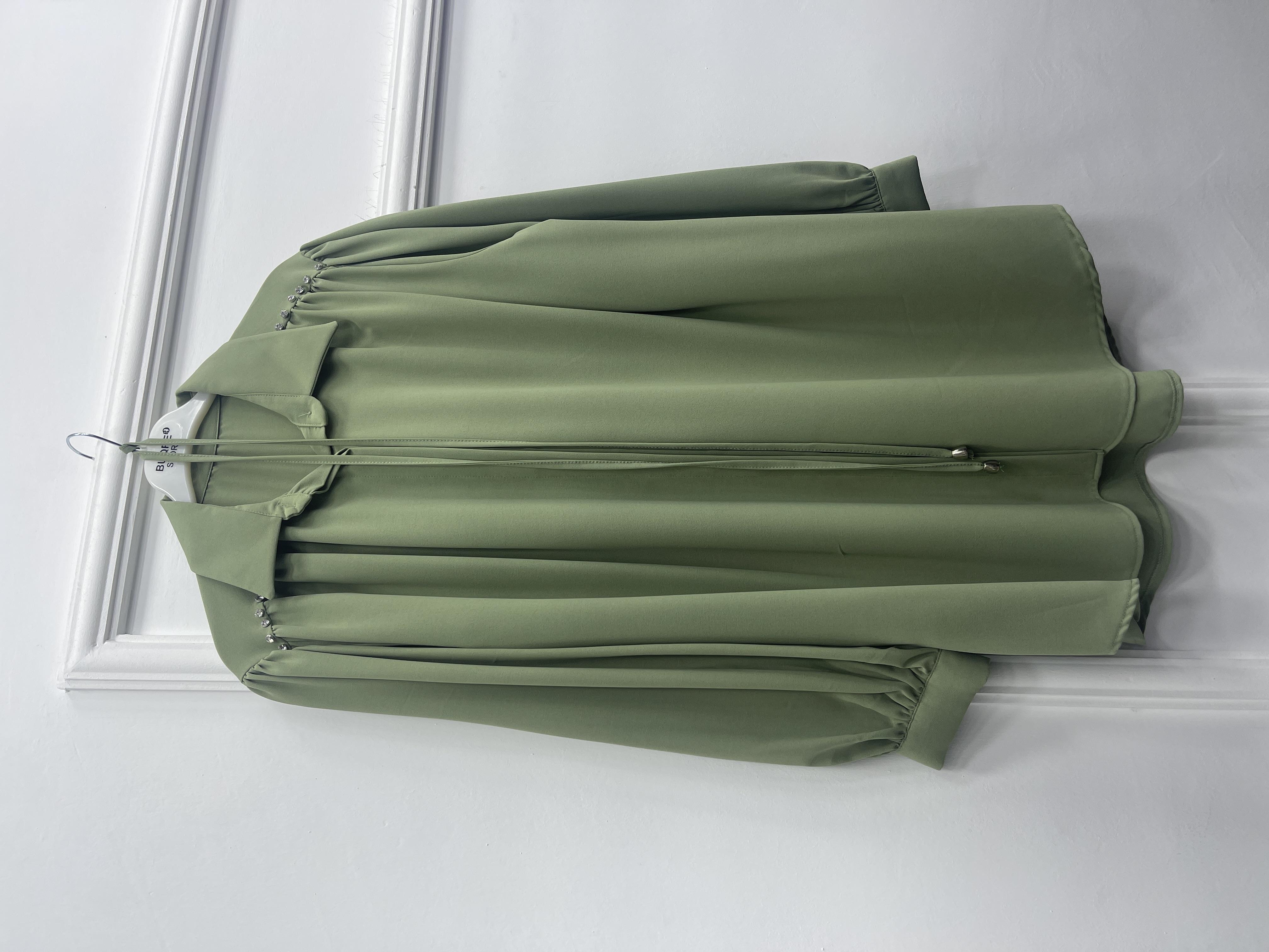Bqre Omzu Taşlı Tunik Mint Yeşili (4154)