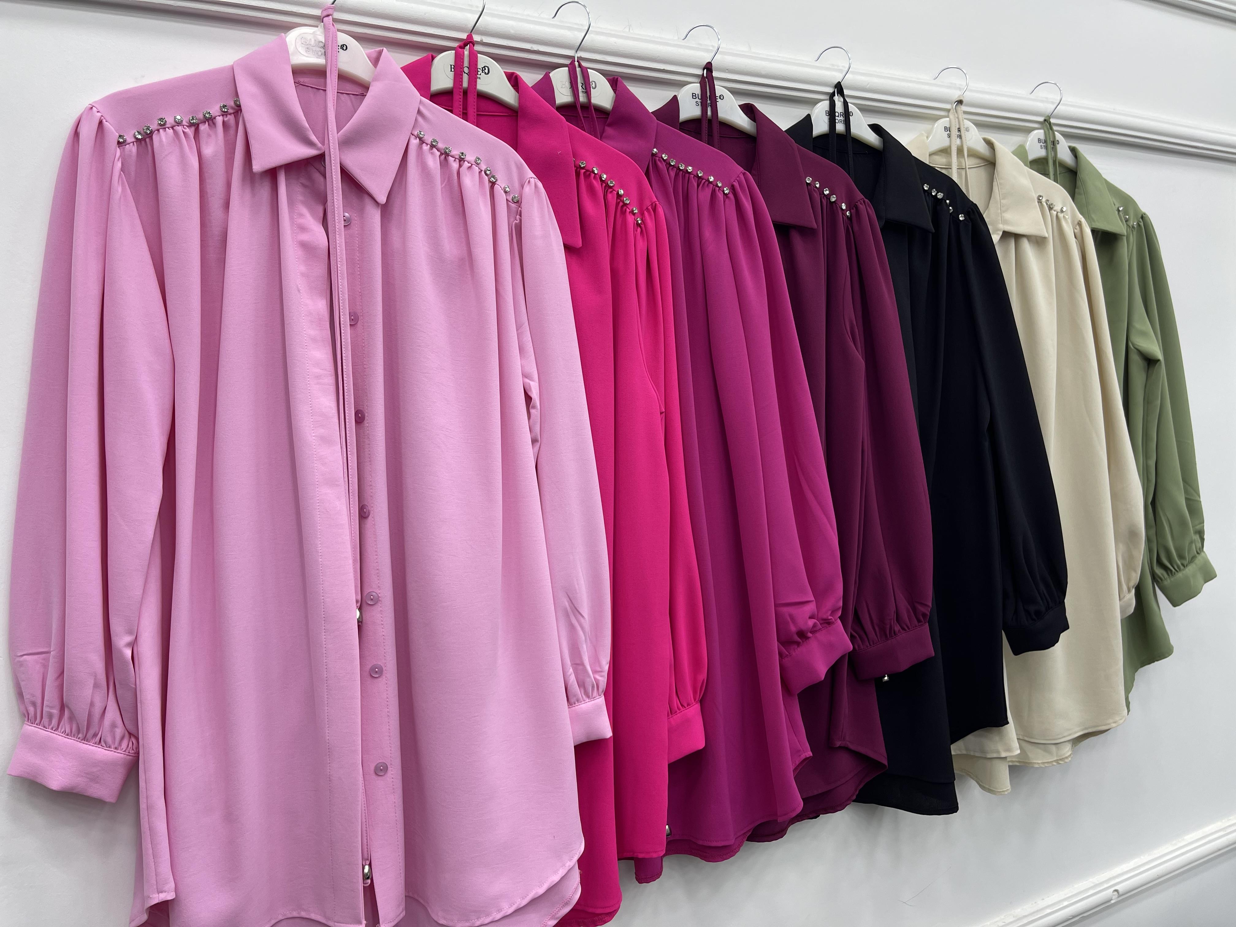 Bqre Omzu Taşlı Tunik Pembe (4154)