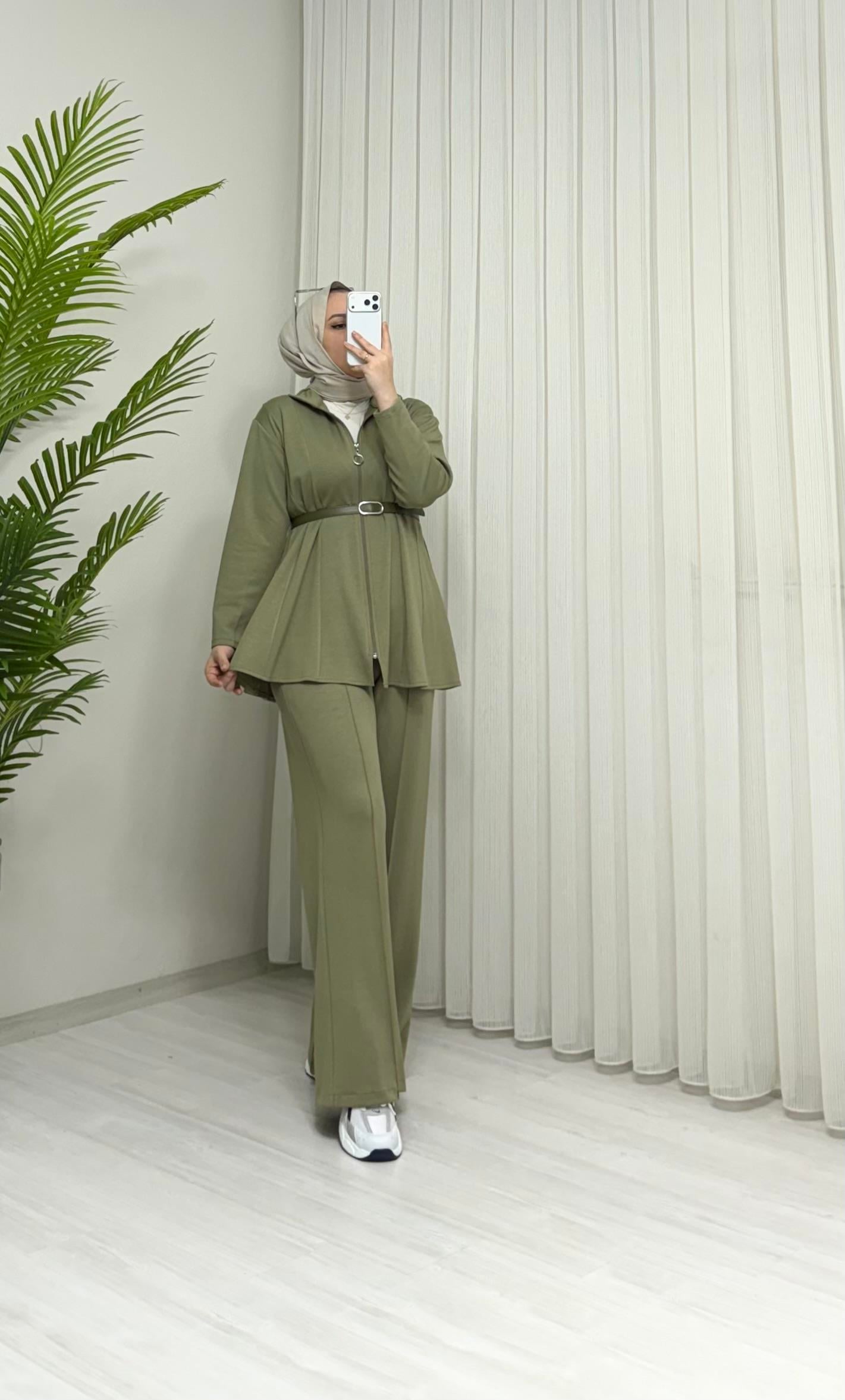 Qup Melisa Pantalonlu Oyşho Takım Haki