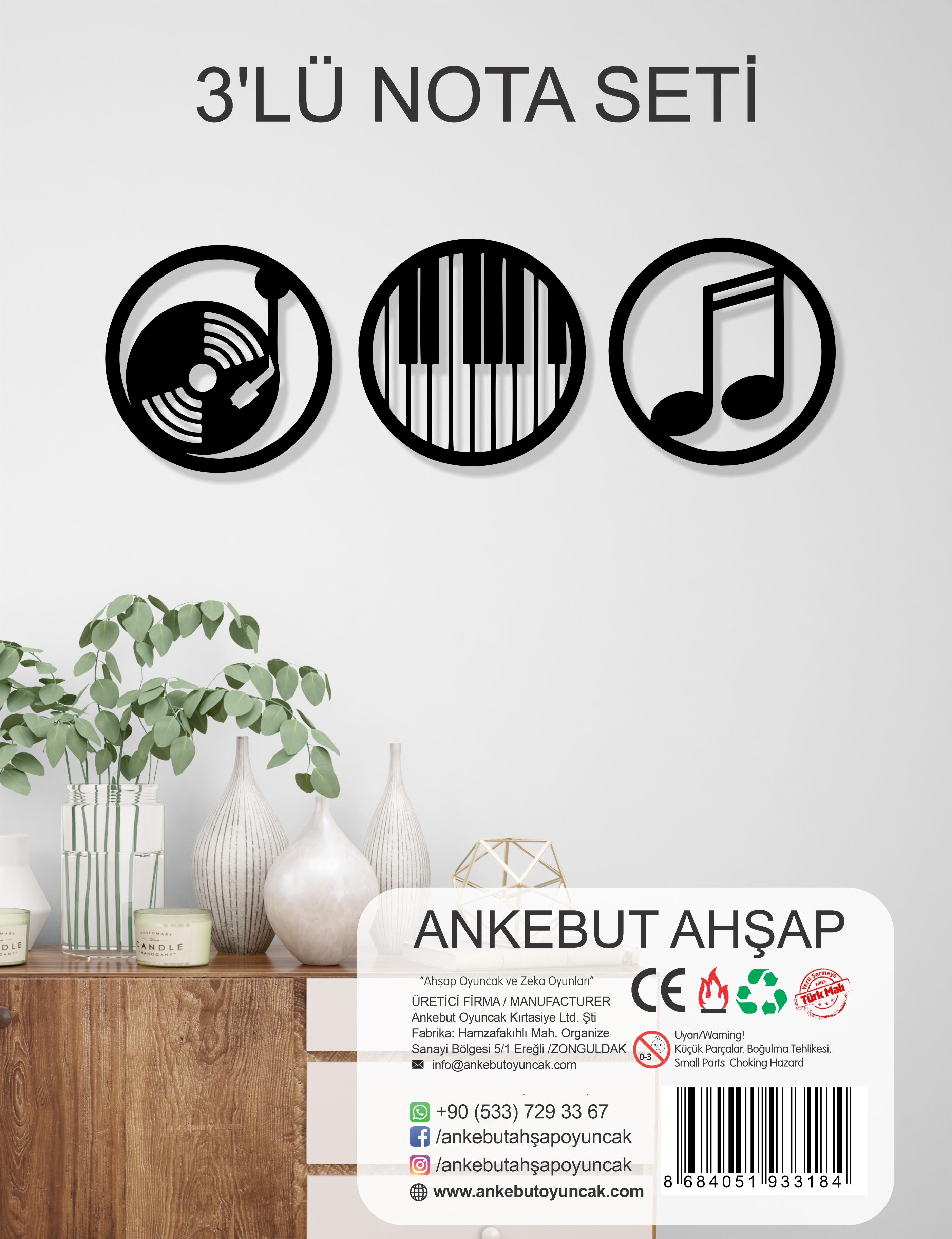 Dekoratif 3'lü Nota Seti