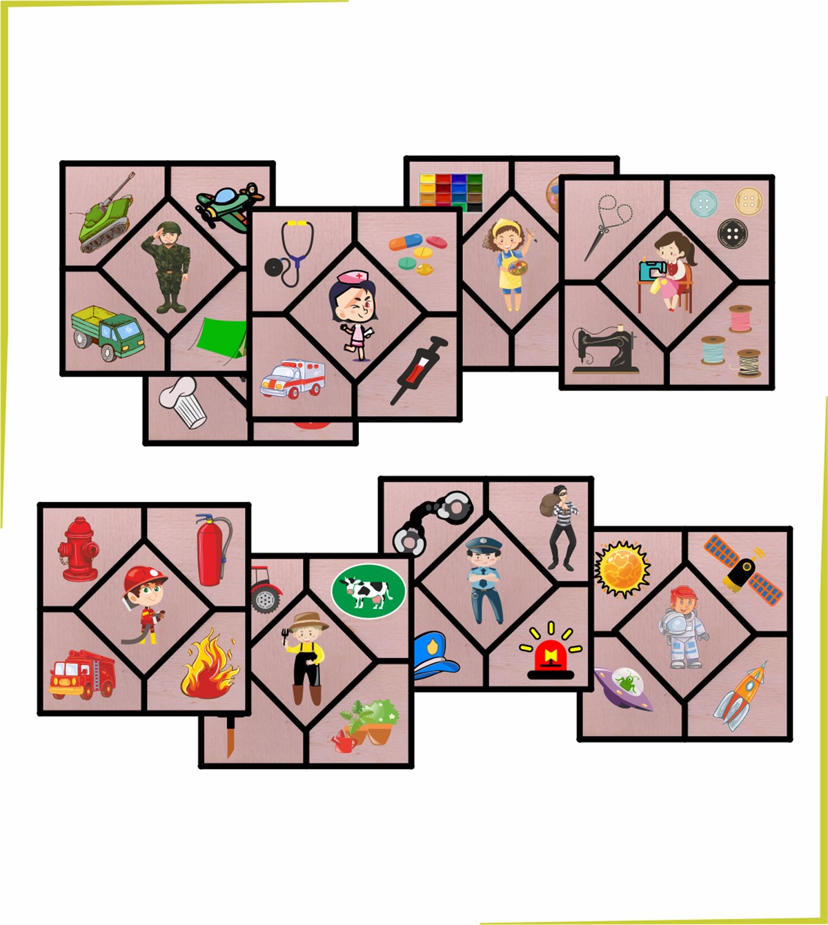 Montessori Meslekler Ve Araç Gereçleri Puzzle