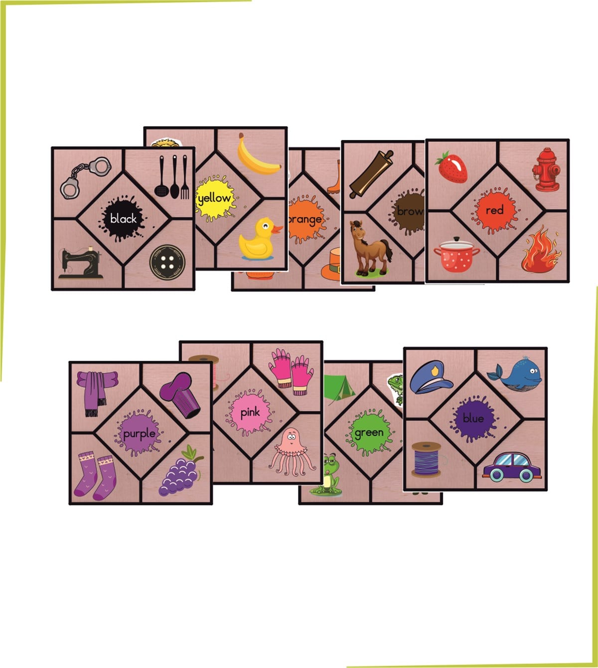Montessori Renkler Ve Renk Çeşitleri Eşleştirmeli Puzzle