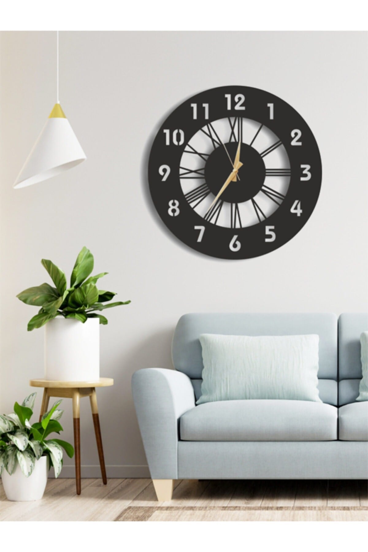 Rosa Dekoratif Ahşap Duvar Saati