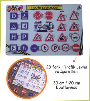 Ahşap Trafik Levha ve İşaretleri Bul-Tak Puzzle