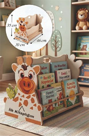 Çocuk Odası İlk Kitaplığım Çift Taraflı Montessori Kitaplık