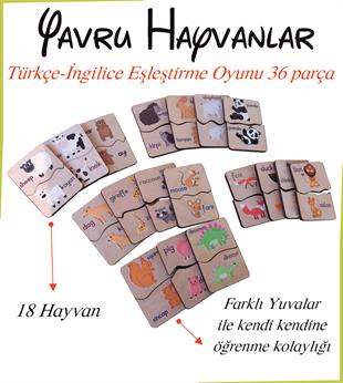 Yavru Hayvanlar Türkçe İngilizce Eşleştirme Oyunu