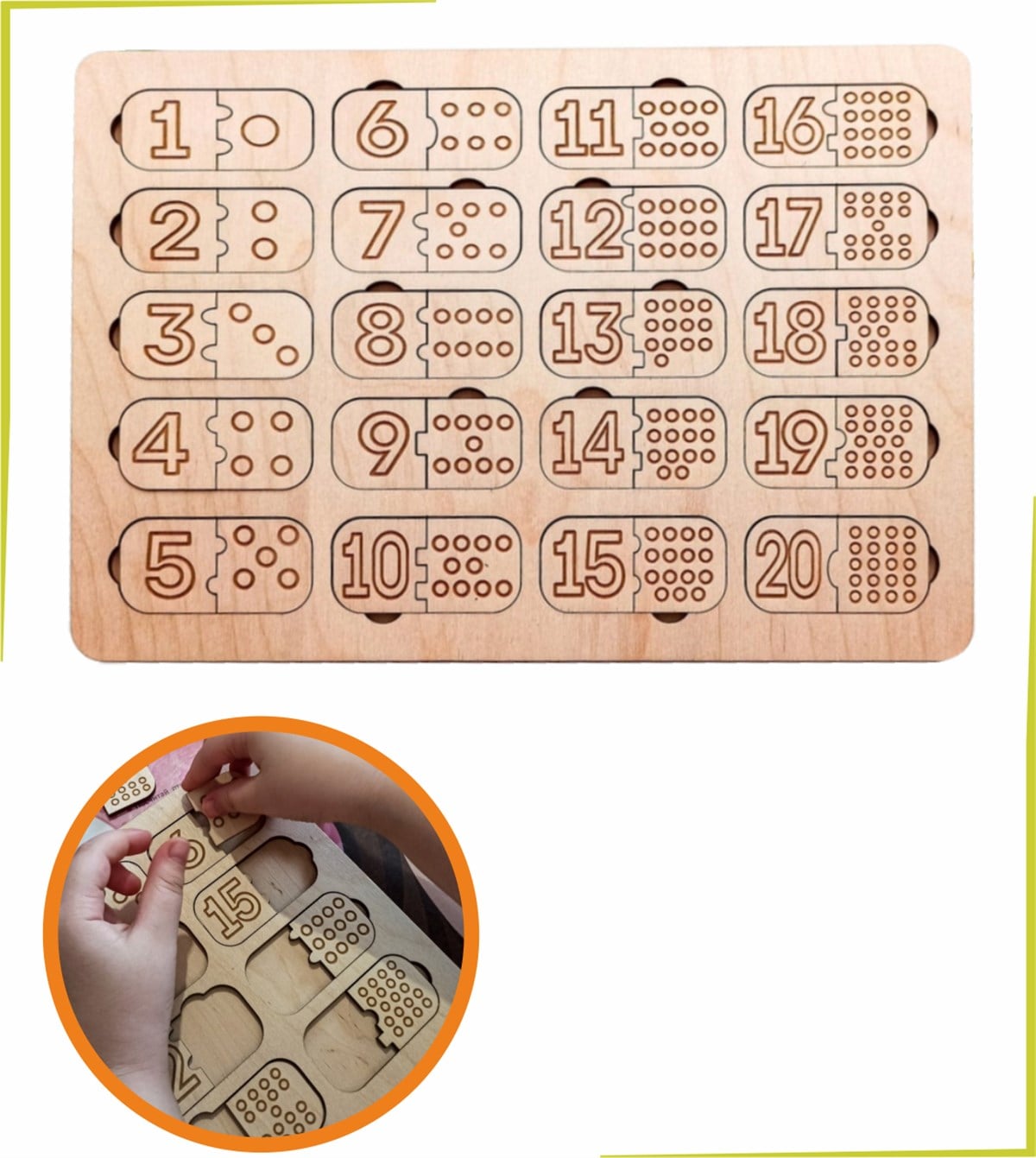 Ahşap Doğal Sayılar Puzzle Ve Eşleştirme