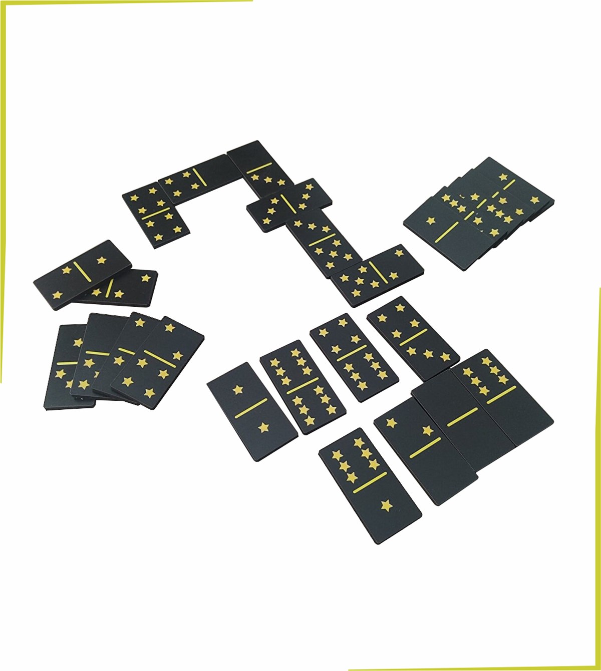 Ahşap Yıldızlı Domino Büyük Boy 8 Cm * 4 Cm