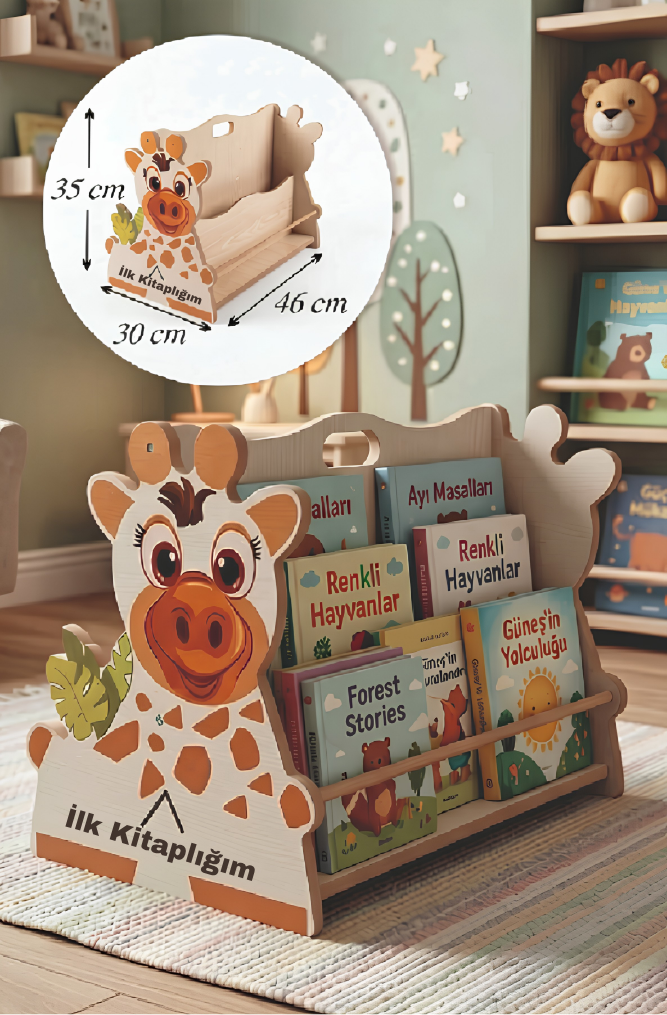 Çocuk Odası İlk Kitaplığım Çift Taraflı Montessori Kitaplık