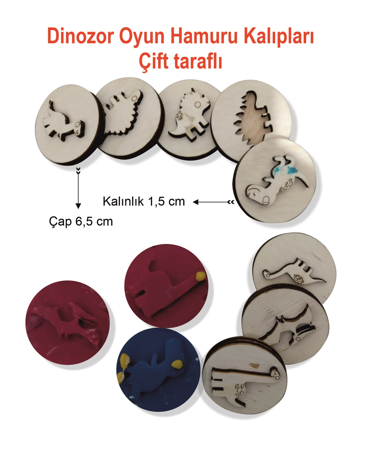 Dinozor modelli oyun hamuru kalıpları