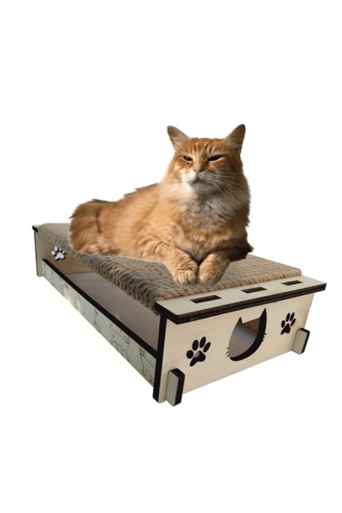 Doğal Ağaç Halatlı Kedi Tırmalama Tahtası