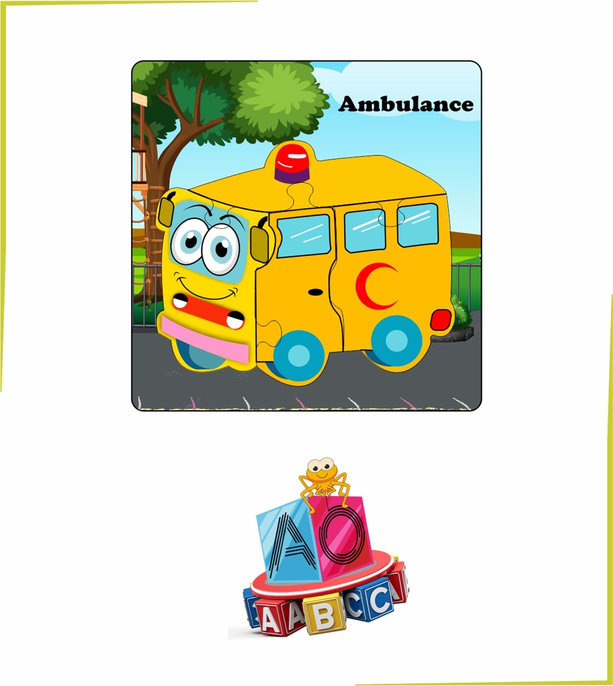 Mini 4 Parça Ambulans Puzzle 13 Cm