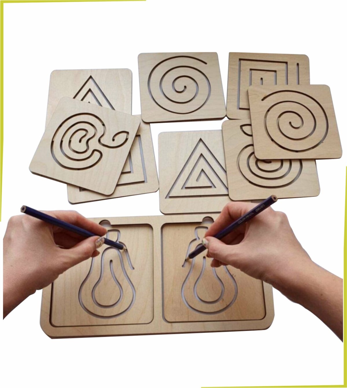 Montessori Tablasız El kas Çizgi Çalışması Ve ince Motor Beceri Geliştirici Oyun