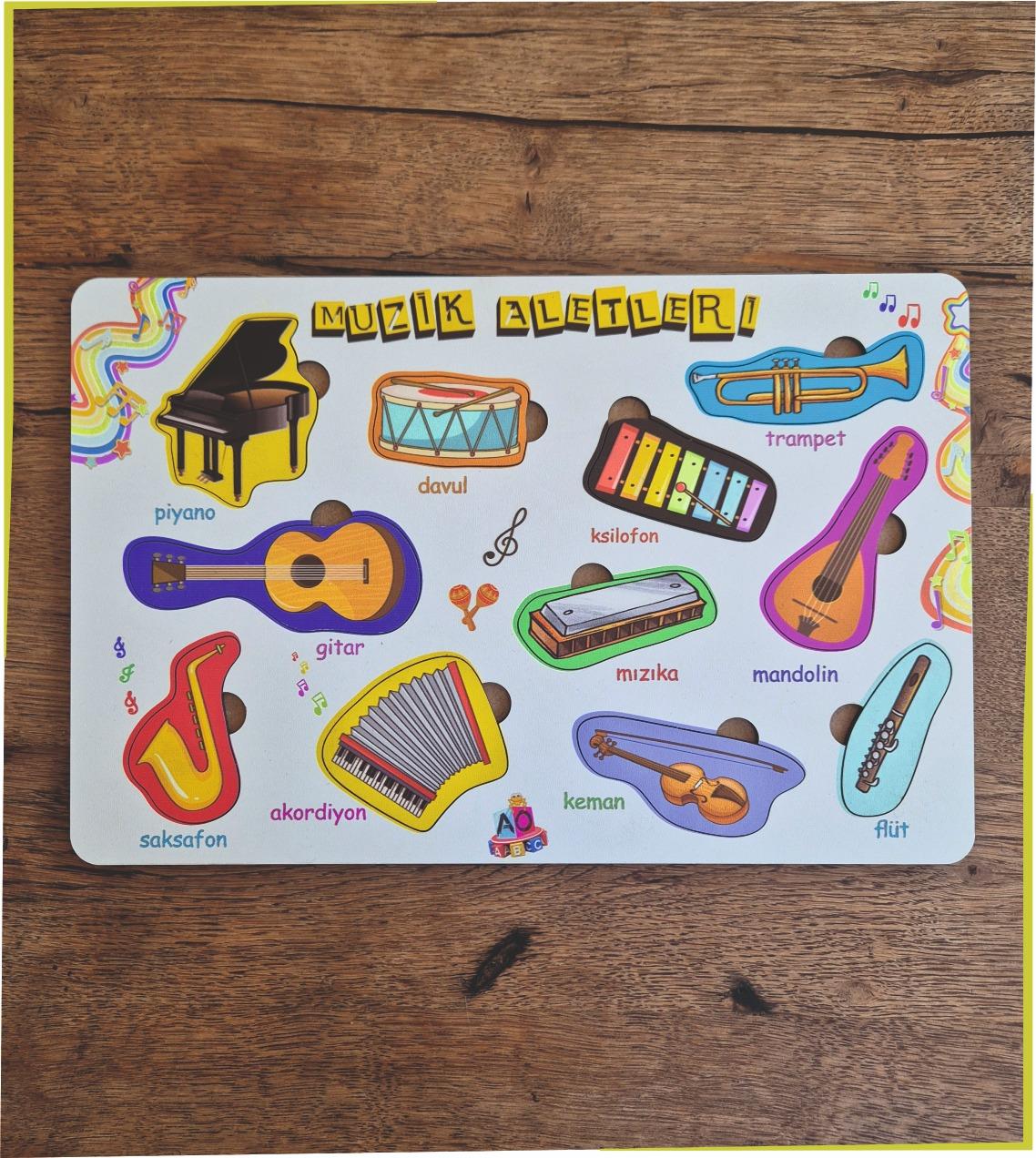 Müzik Aletleri Bul-Tak Puzzle