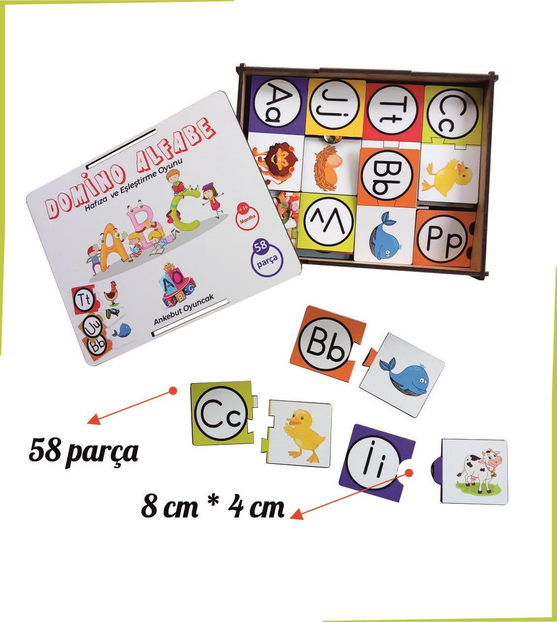 Renkli Alfabe Domino Eşleştirme