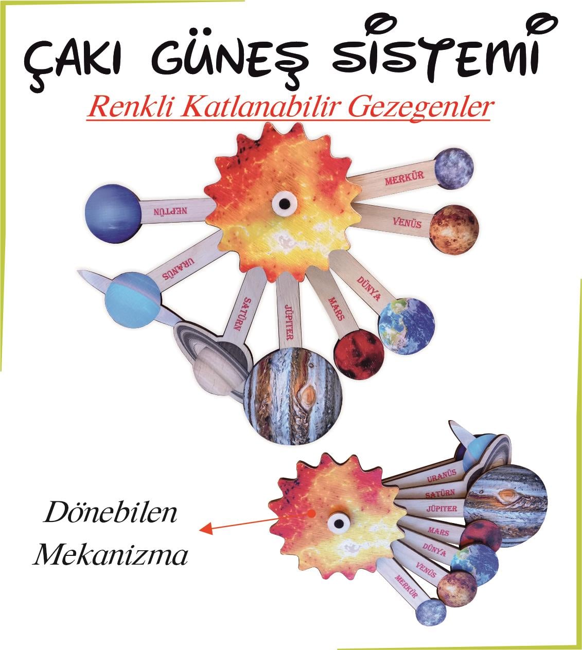 Renkli Çakı Modelli Güneş Sistemi