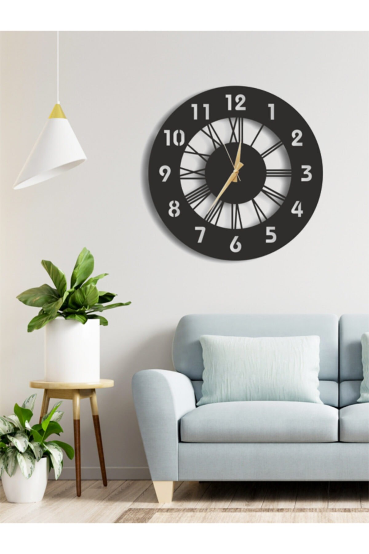 Rosa Dekoratif Ahşap Duvar Saati