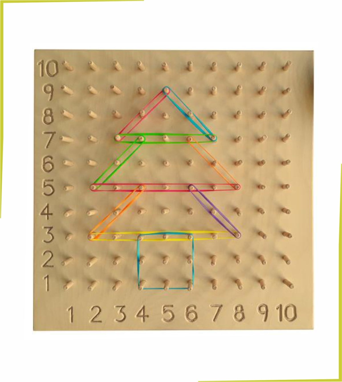 Sayılar Geometrik Şekiller Ile Lastik Ve Pim Geçirme Montessori Oyunu