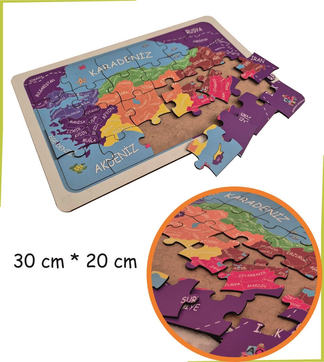 Türkiye Haitası 24 Parça Puzzle