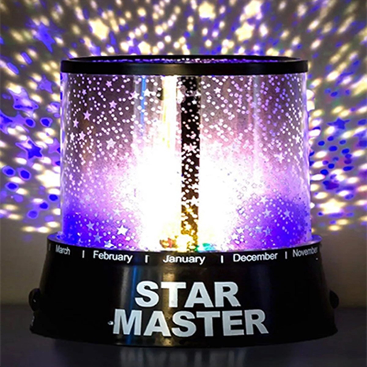 Star Master Gece Lambası Renkli Yıldızlı Gökyüzü Projeksiyon Yansıtmalı  Çocuk Bebek Odası Lamba