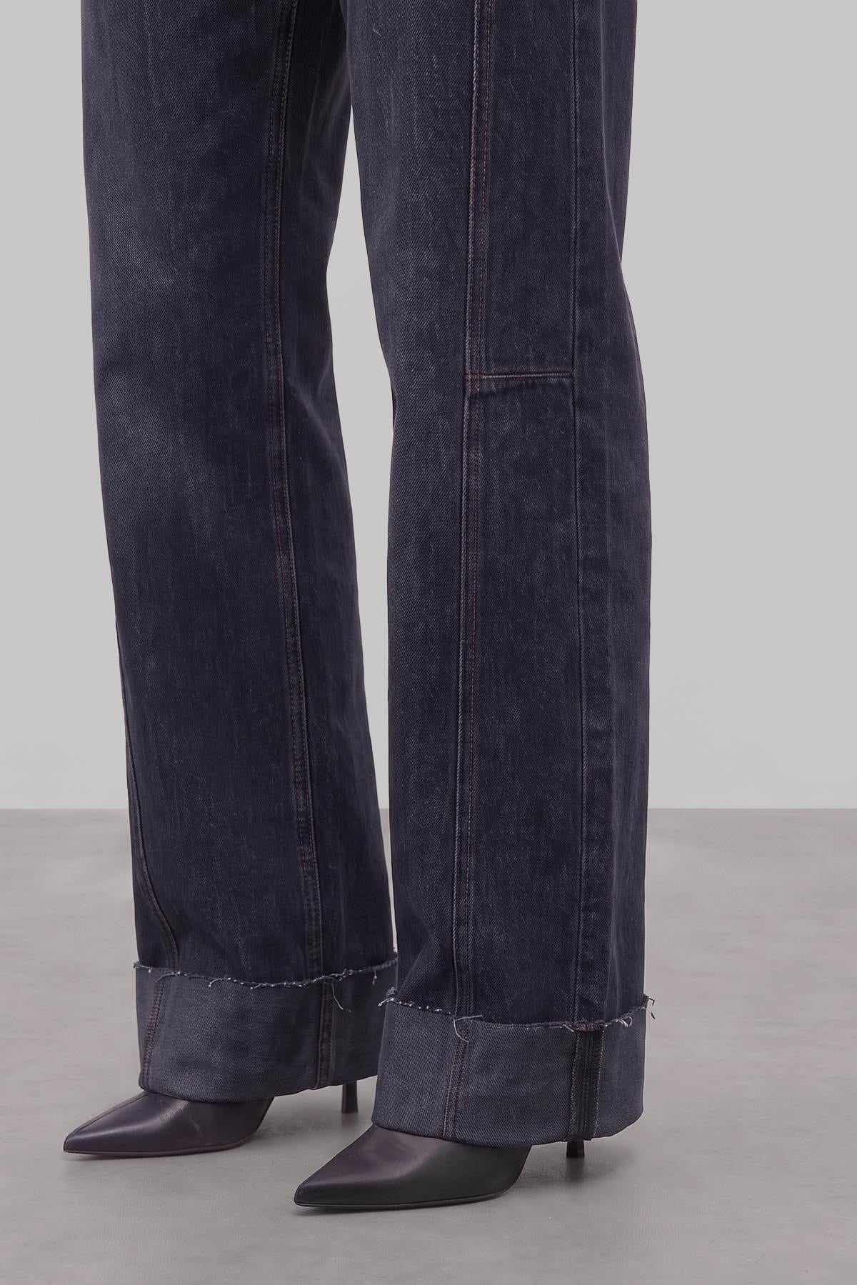 Dena Paça Katlı Denim Pantolon