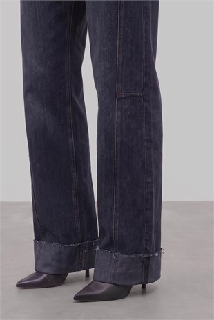 Dena Paça Katlı Denim Pantolon