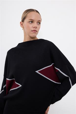 Geometrik Triko Bluz