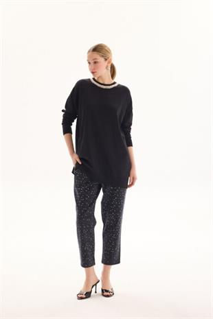 Maglia Taş İşlemeli Tunik