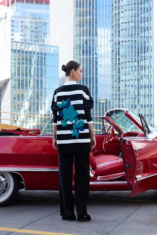 Modello Çizgili Triko Hırka