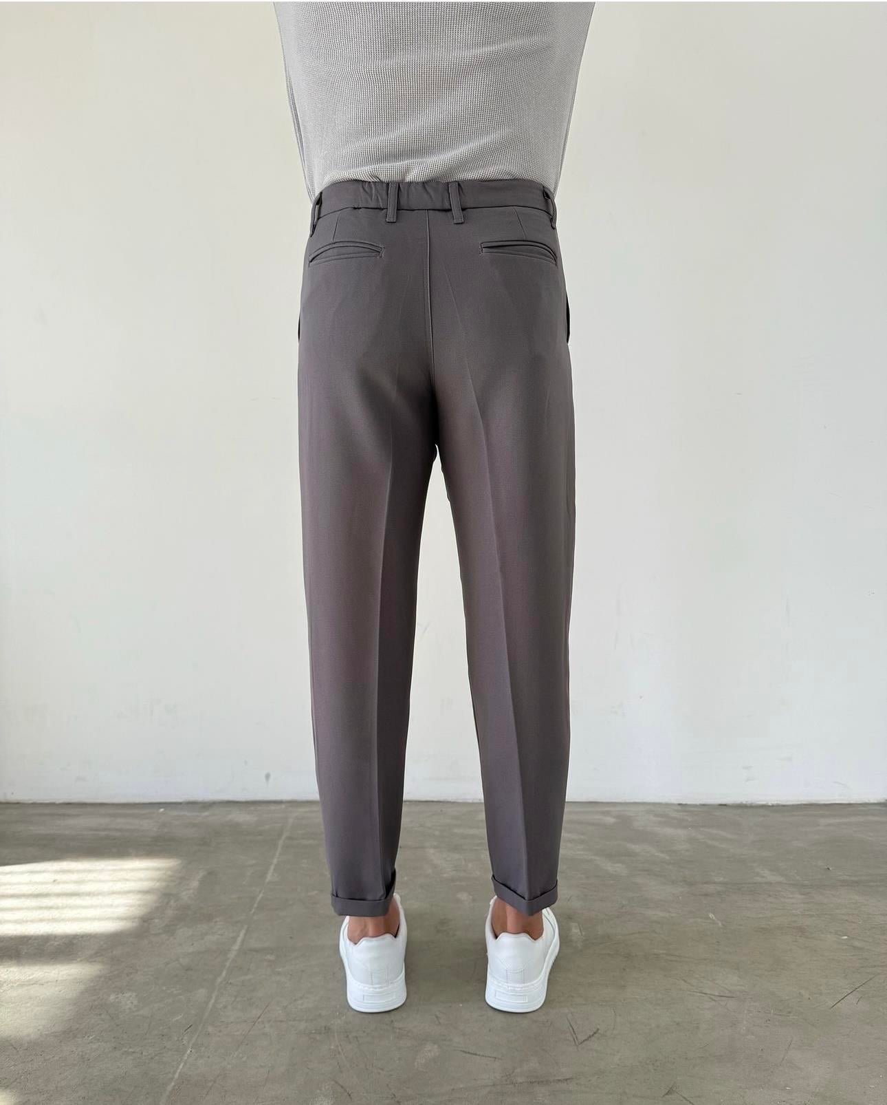 BELİ LASTİKLİ DUBLE PAÇA BOYFRİEND KUMAŞ
