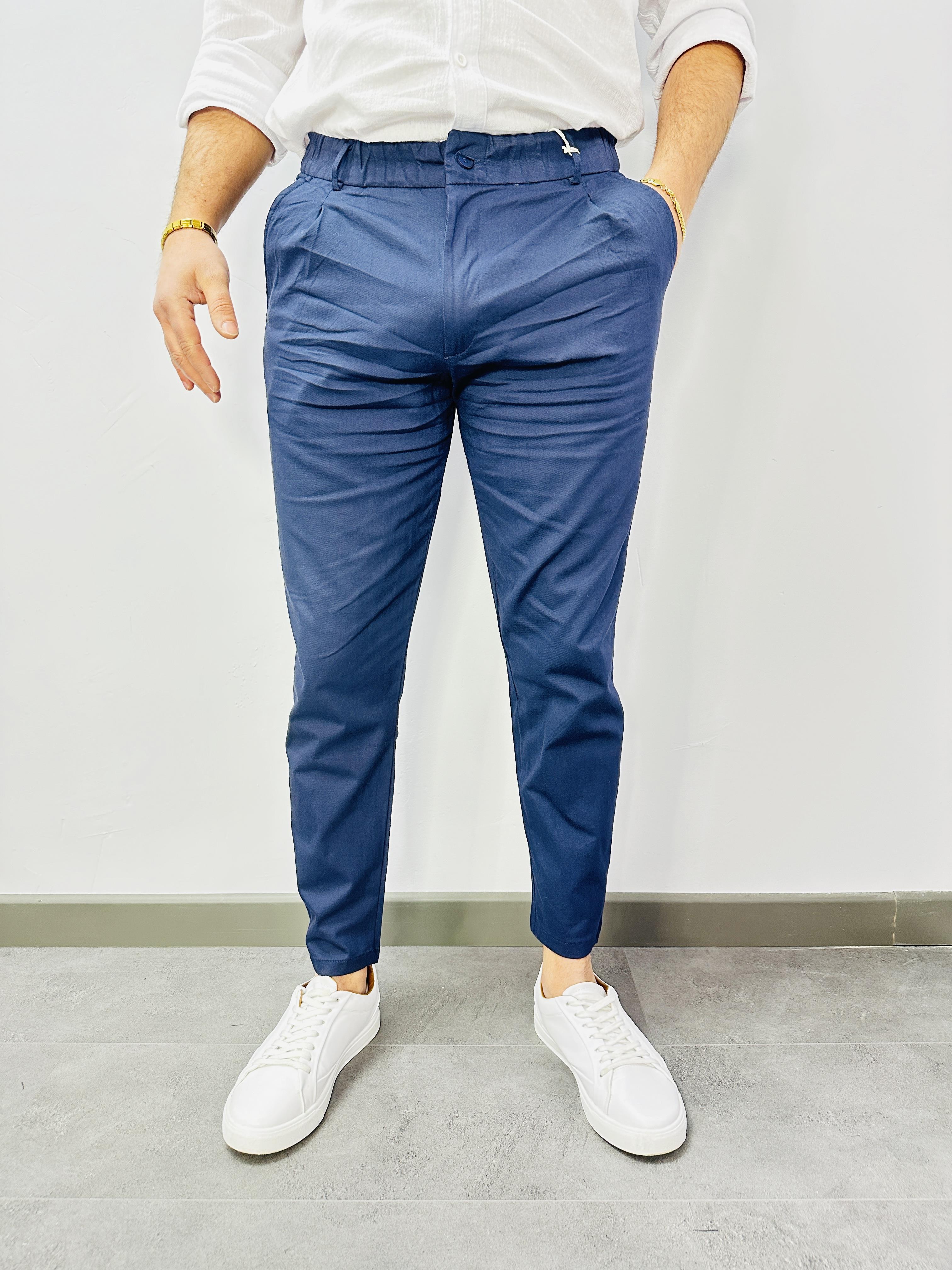 PİLELİ GABARDİN JOGGER PANTOLON LACİVERT