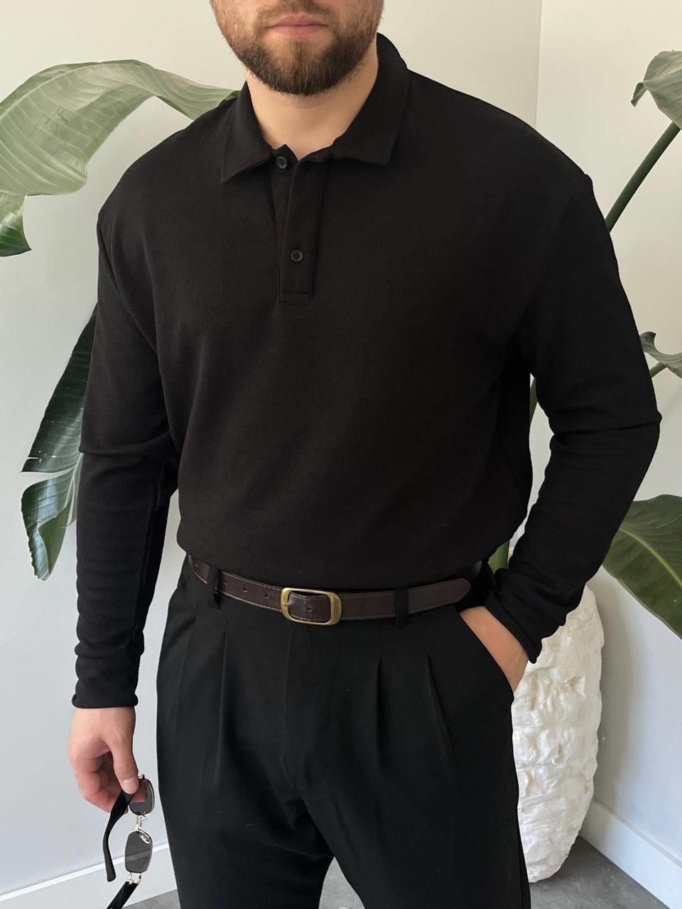 SİYAH İKİ DÜĞMELİ YAKALI