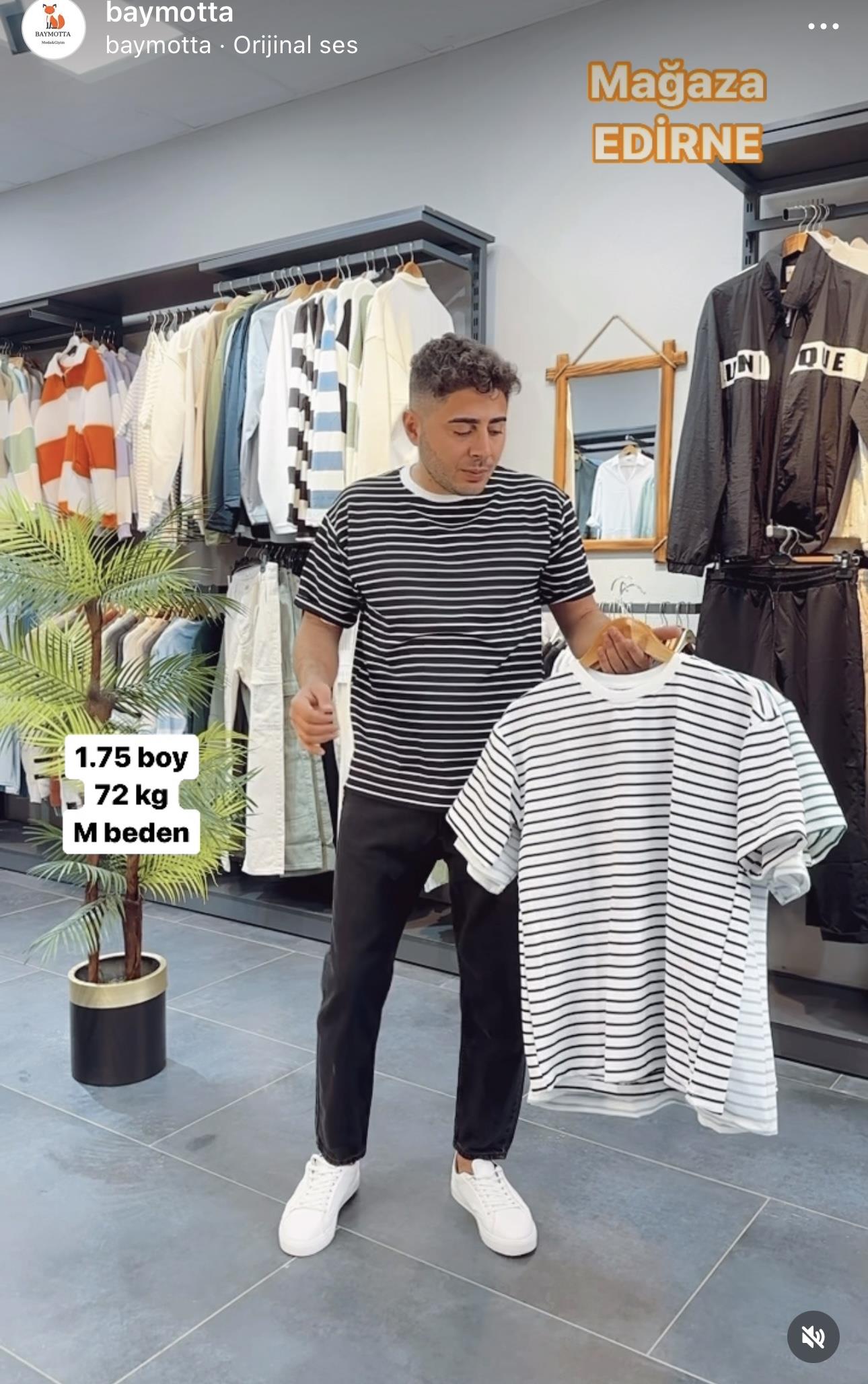 YARIM OVERSİZE PAMUK ÇİZGİLİ TSHİRT