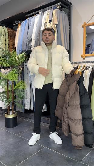 KREM FİTİLLİ KADİFE MONT