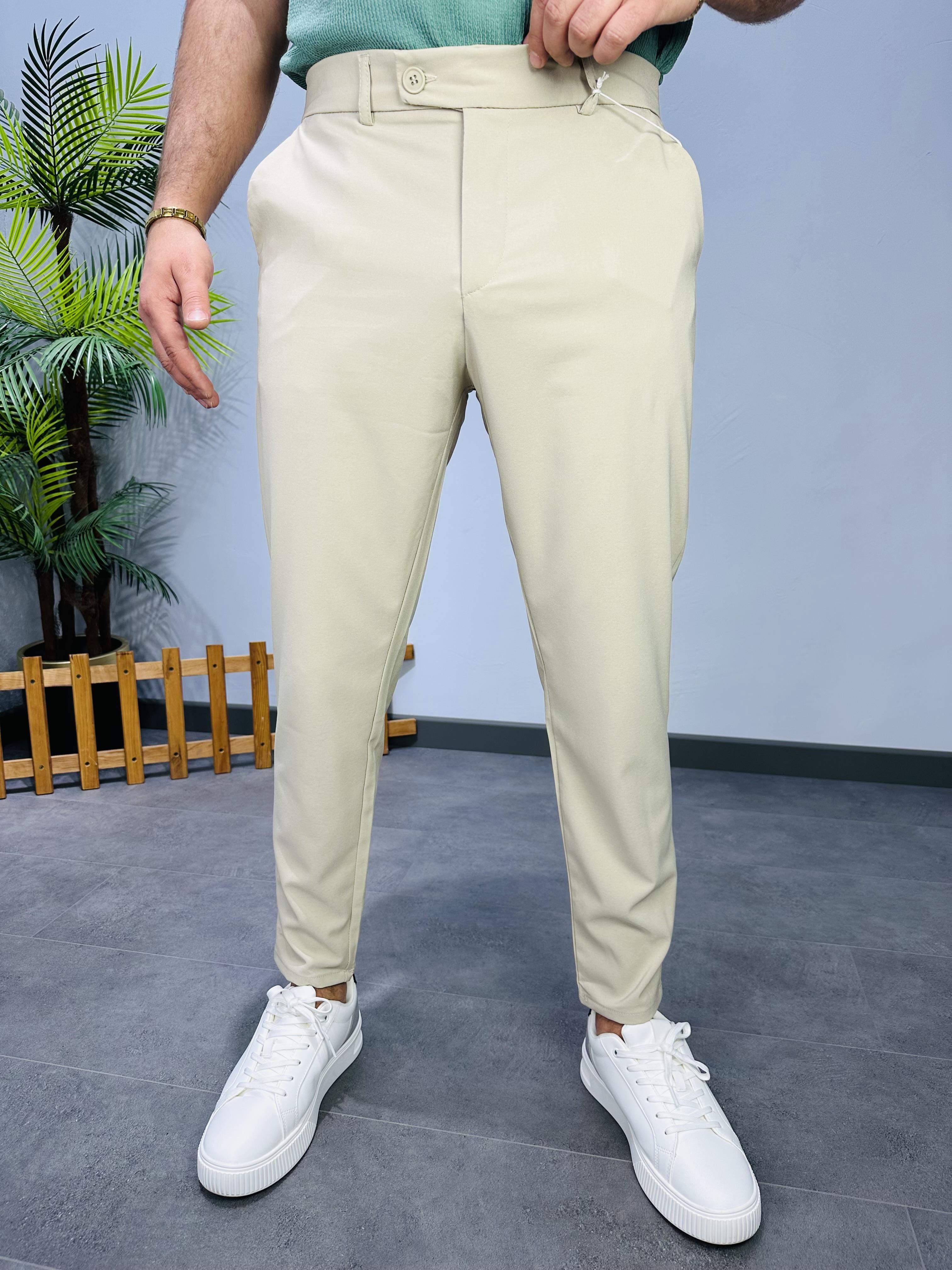 BEJ PARAŞÜT KUMAŞ LİKRALI PANTOLON