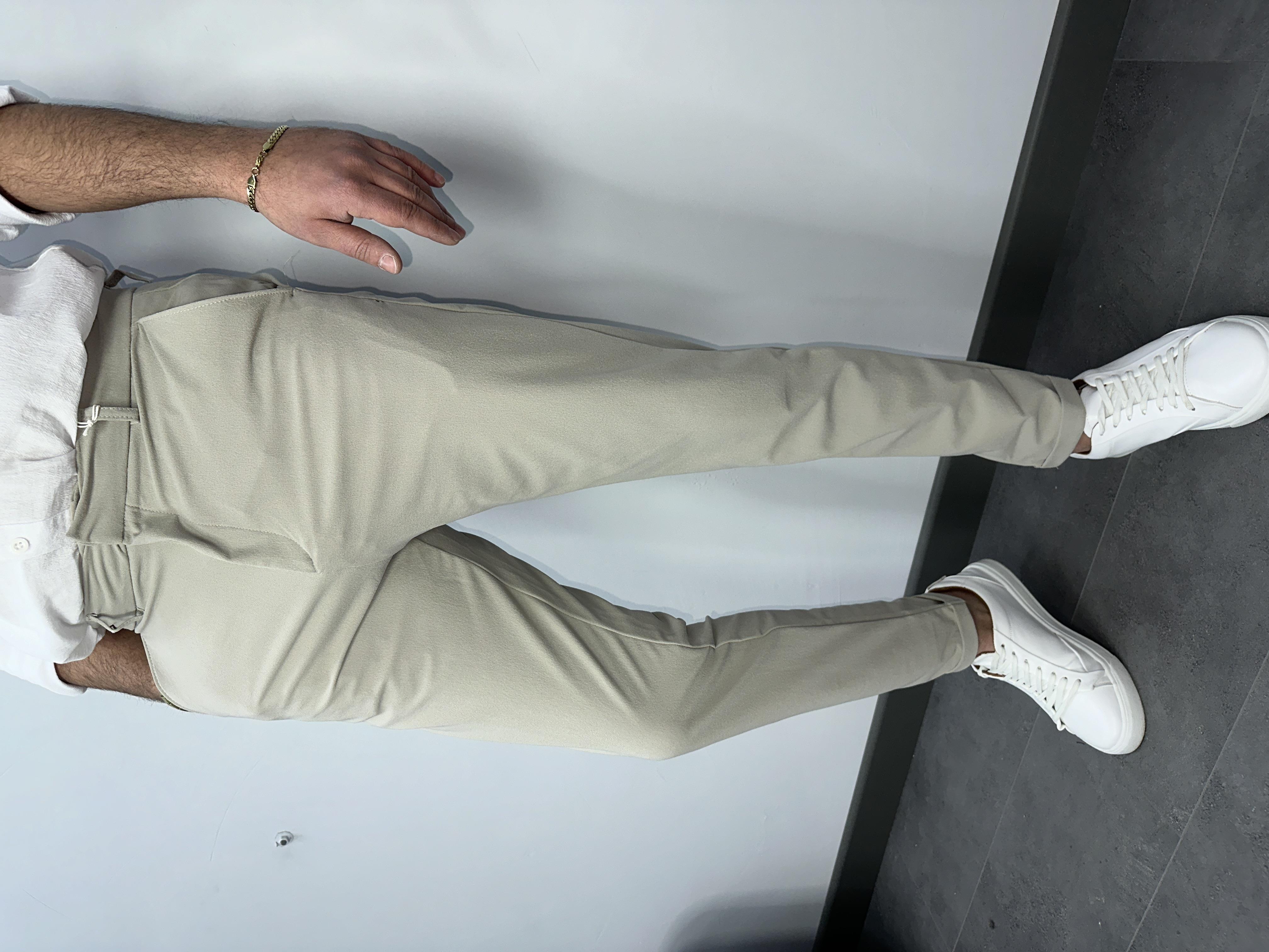 DUBLE PAÇA LİKRALI KUMAŞ PANTOLON TAŞ GRİ