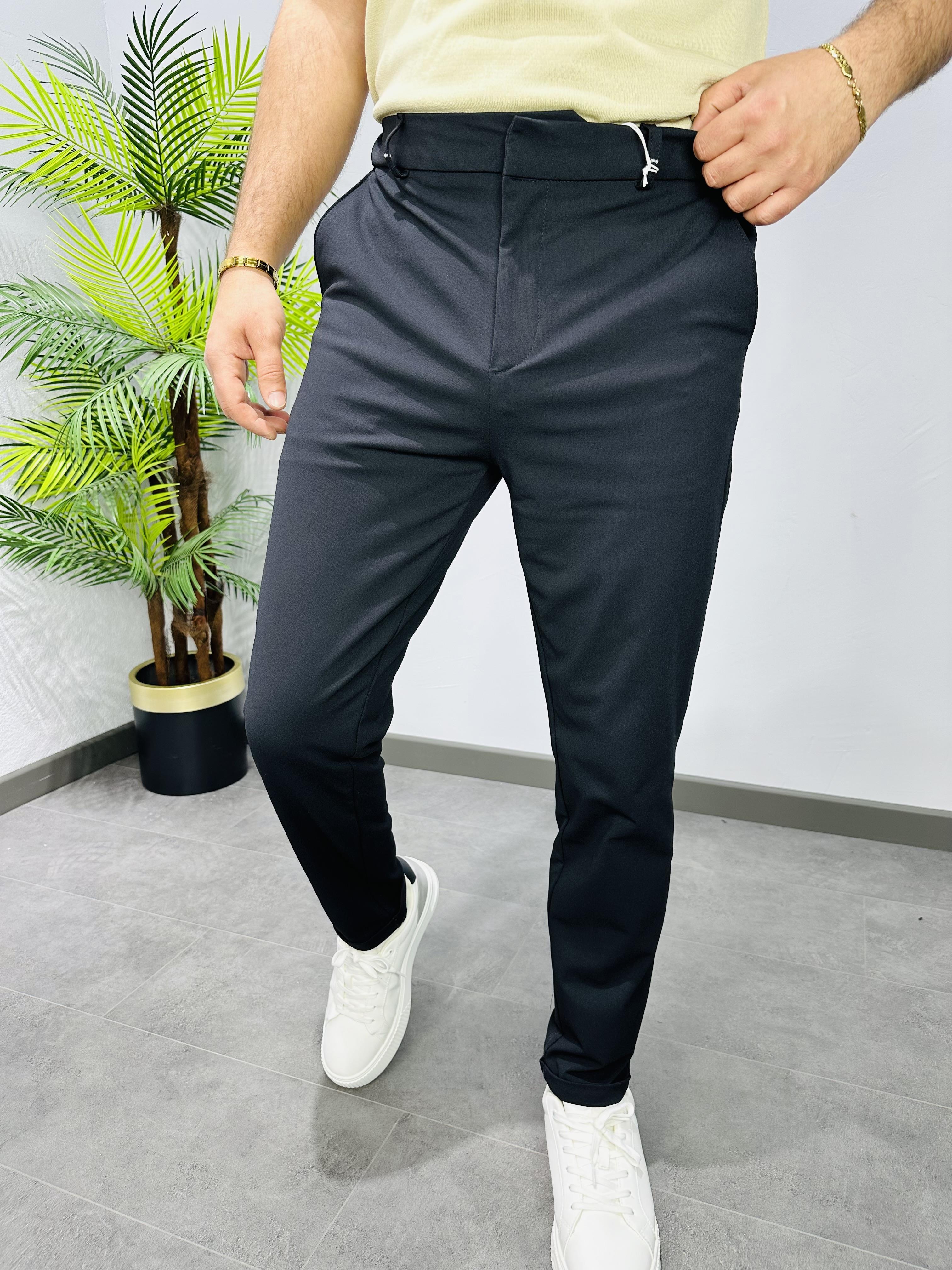 DUBLE PAÇA PARAŞÜT KUMAŞ PANTOLON SİYAH