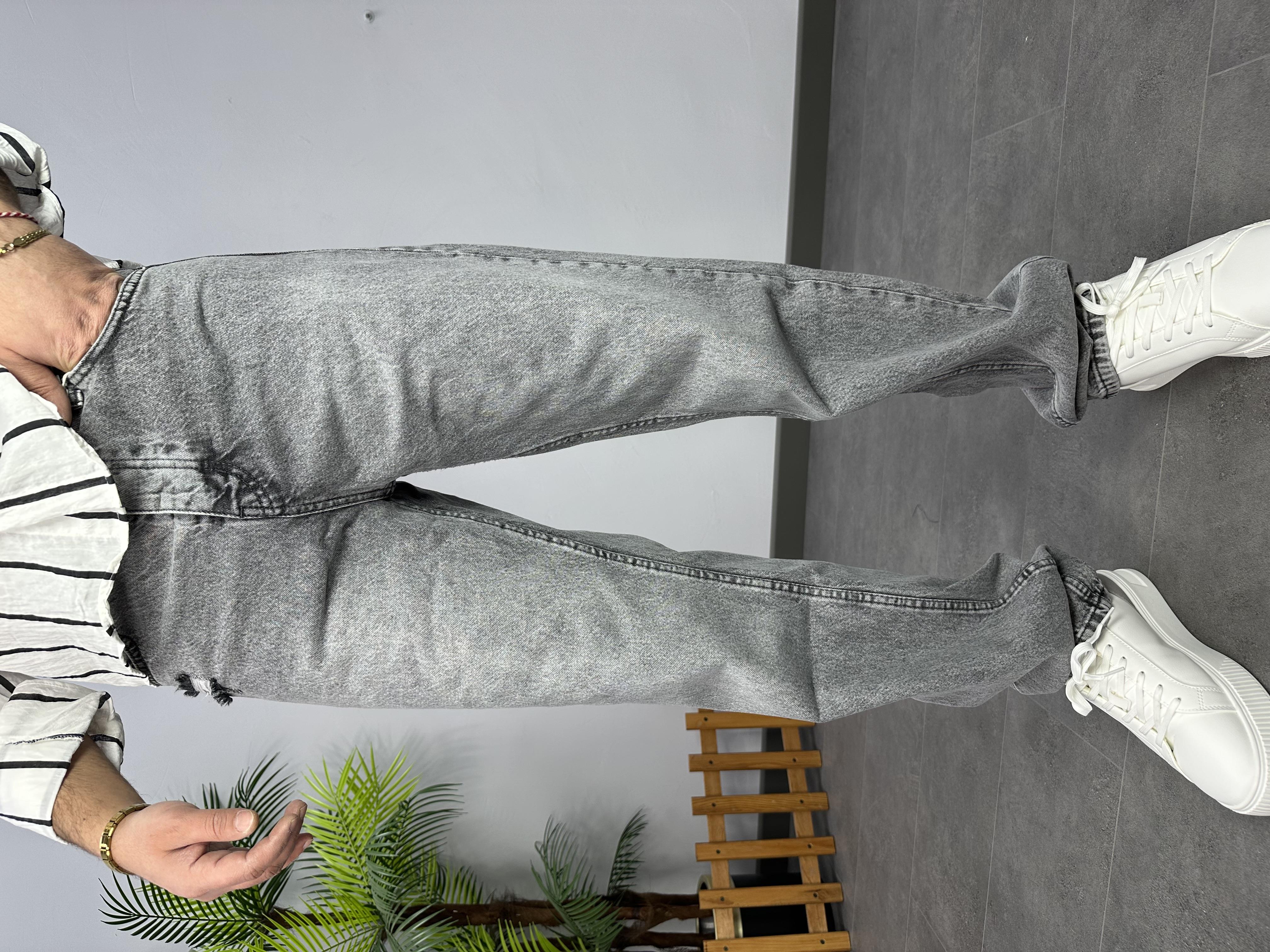 GRİ BAGGY KOT PANTOLON