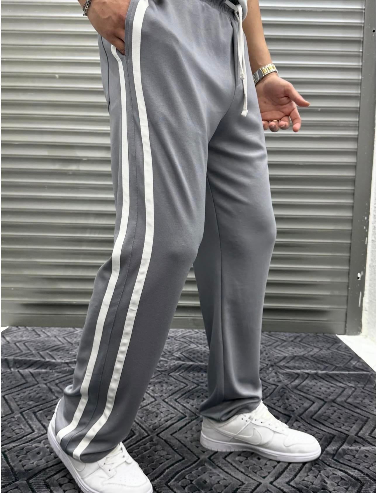 MODAL KUMAŞ GRİ ŞERİTLİ EŞOFMAN