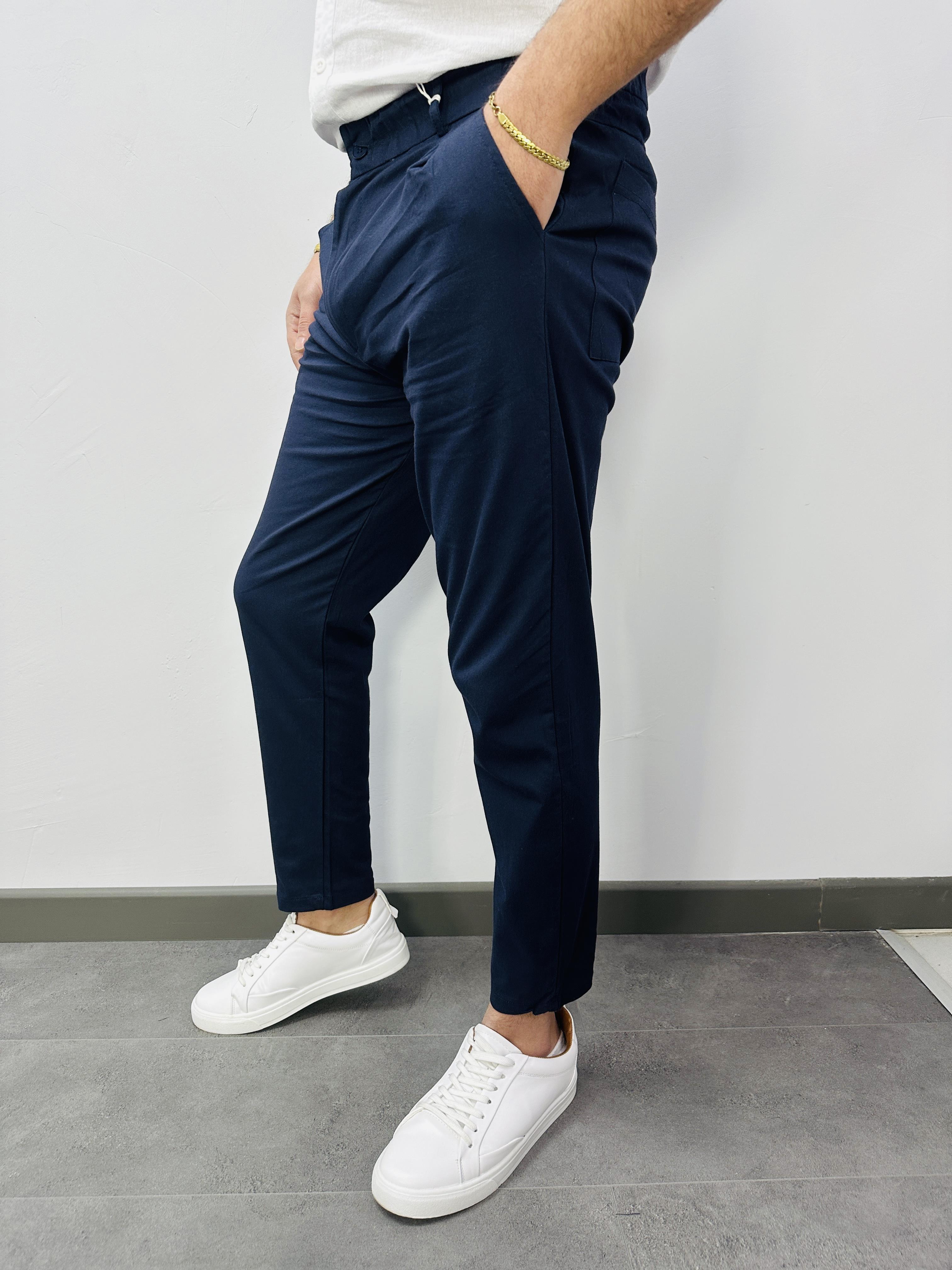PİLELİ GABARDİN JOGGER PANTOLON LACİVERT