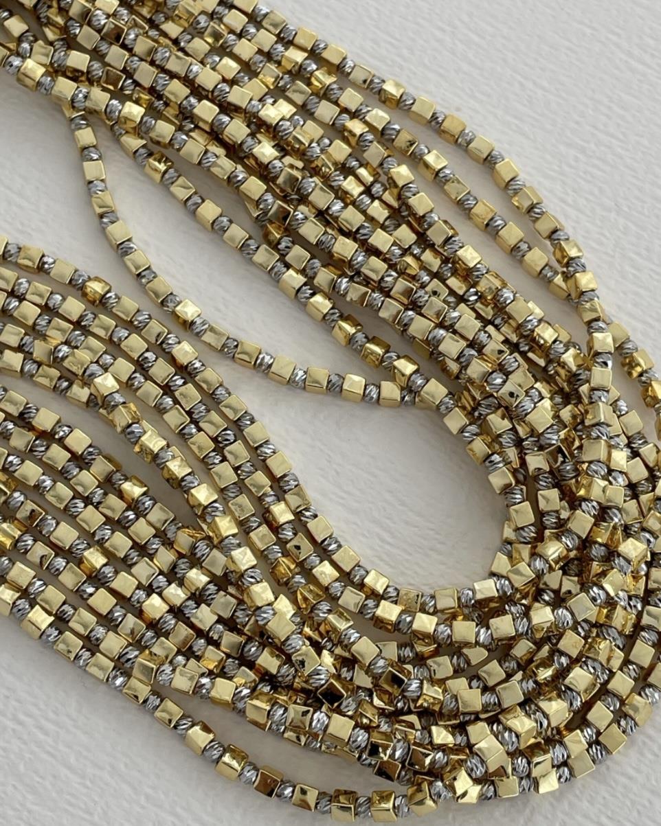 45 CM GOLD KÜP GÜMÜŞ DORİKA KOLYE