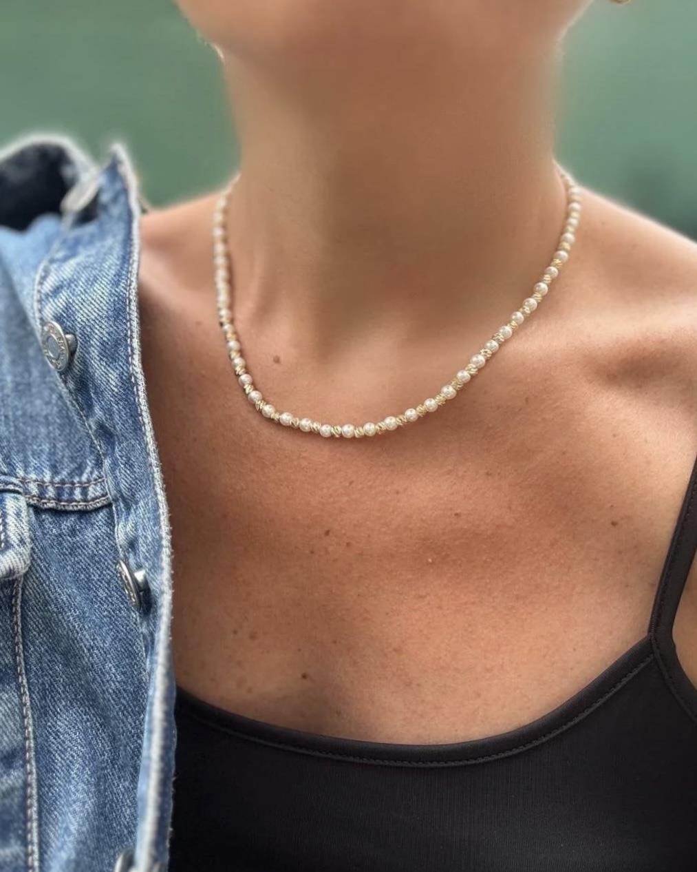 45 CM MİNİMAL İNCİ DORİKA KOLYE