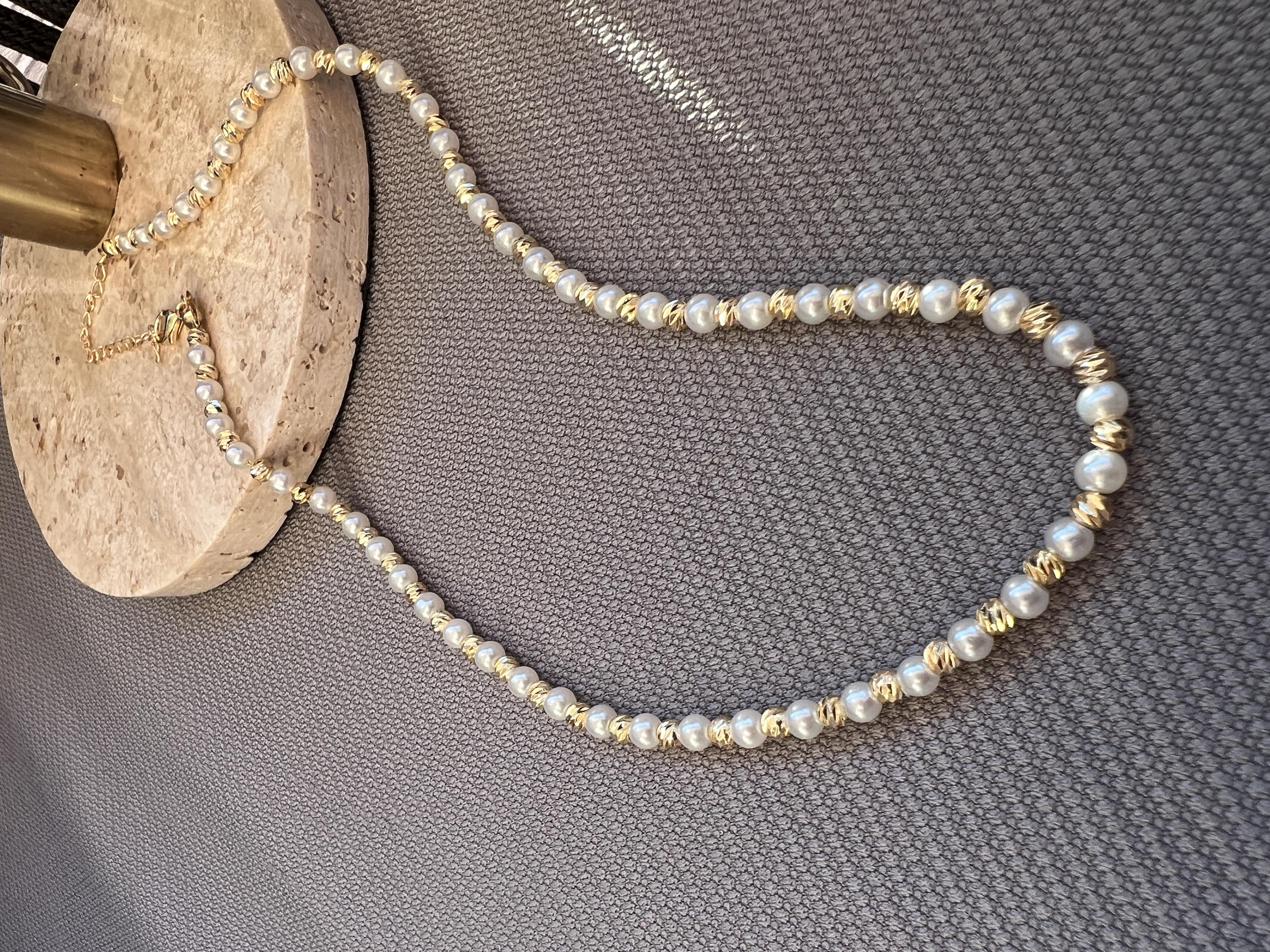 45 CM MİNİMAL İNCİ DORİKA KOLYE