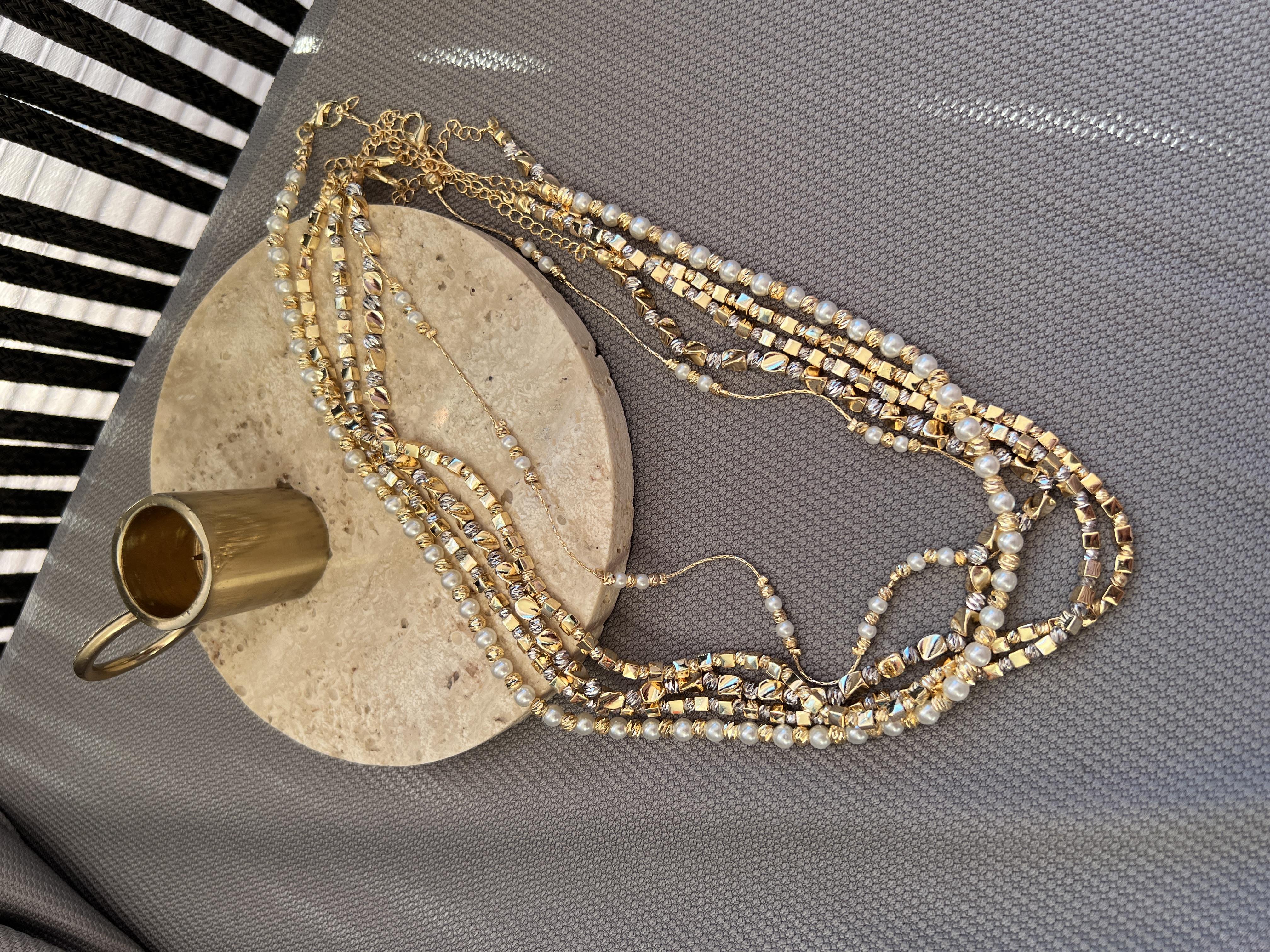 45 CM MİNİMAL İNCİ TEL DORİKA KOLYE