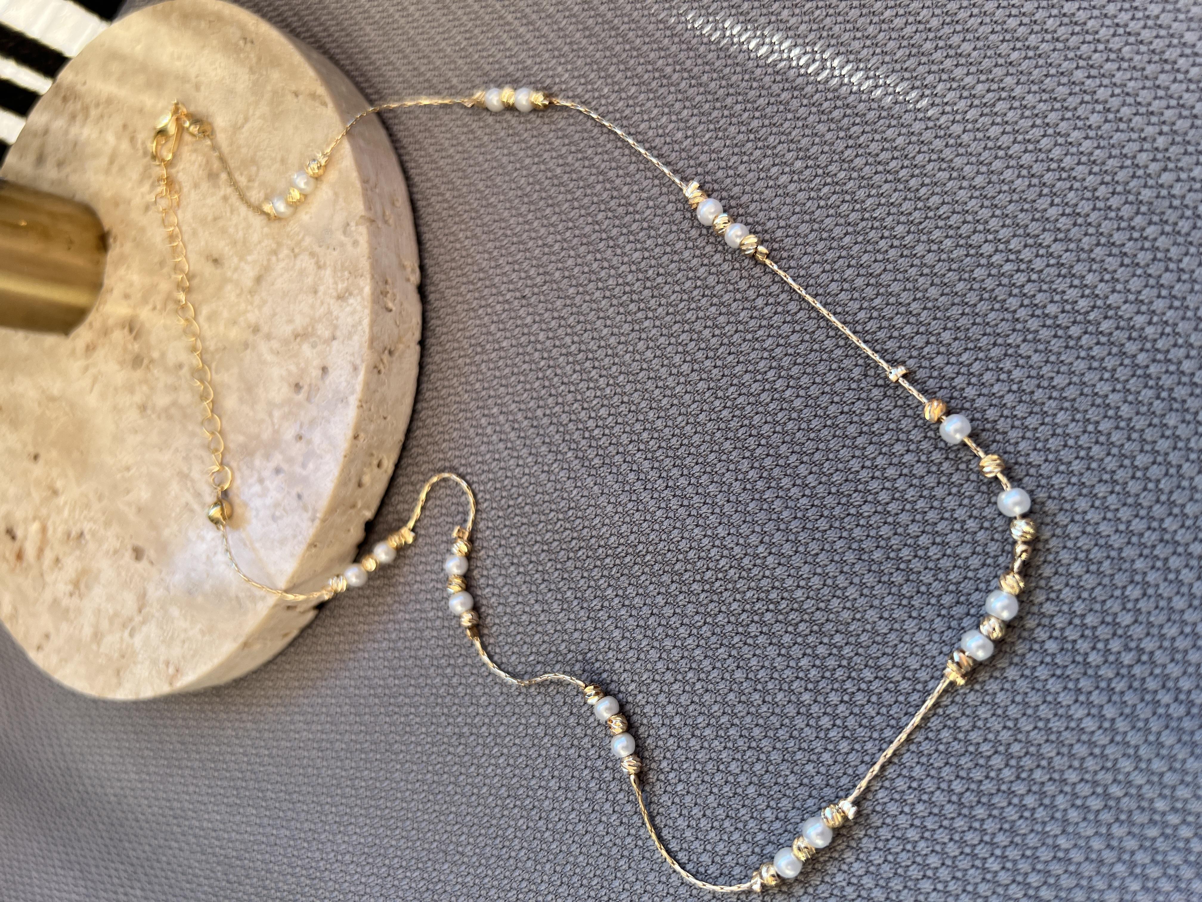 45 CM MİNİMAL İNCİ TEL DORİKA KOLYE