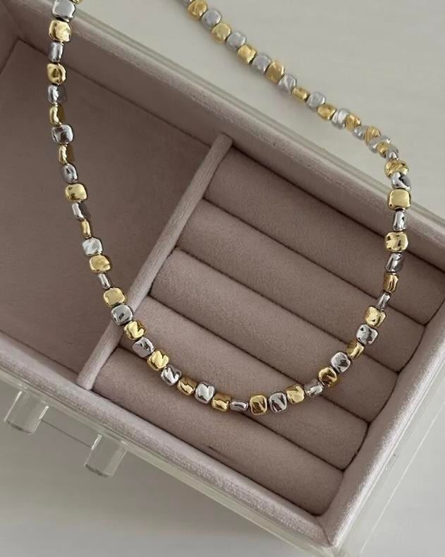 ÇAKIL TAŞI ÇİFT RENK KOLYE